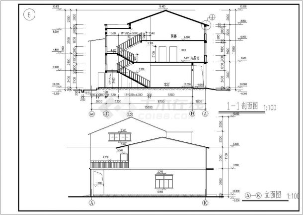 某3层砌体结构别墅结构设计施工图-图二