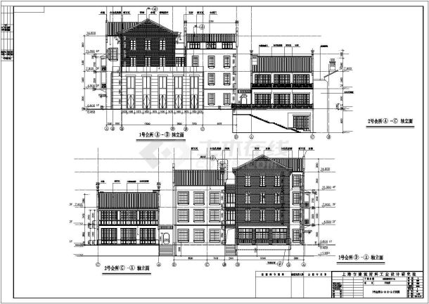 某地4层框架结构民国风格会所建筑方案图-图一