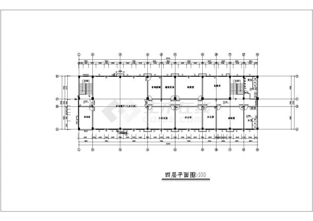4层框架结构办公楼建施CAD设计图纸-图二