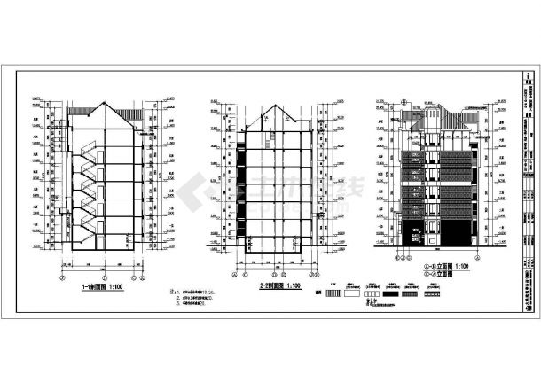 某地六层框架结构住宅建筑设计施工图纸-图二