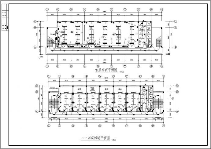 某地四层宿舍楼电气CAD设计图纸_图1