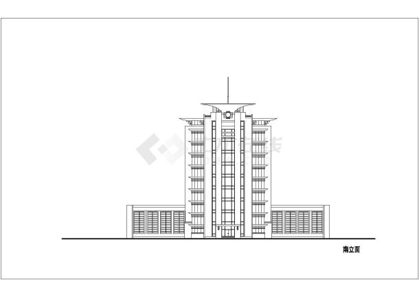 市地税局办公大楼设计方案CAD图纸附带效果图-图一