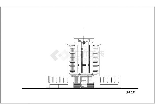 市地税局办公大楼设计方案CAD图纸附带效果图-图二