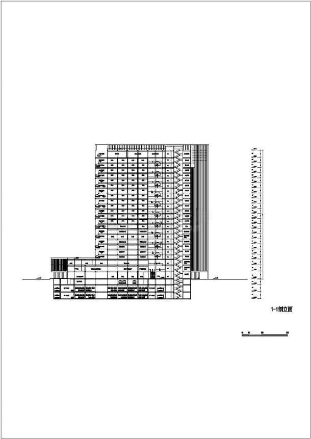 某地24层框架结构宾馆酒店建筑设计方案图-图一