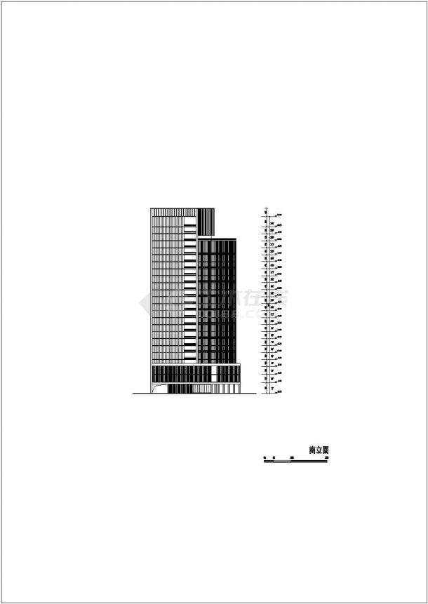 某地24层框架结构宾馆酒店建筑设计方案图-图二