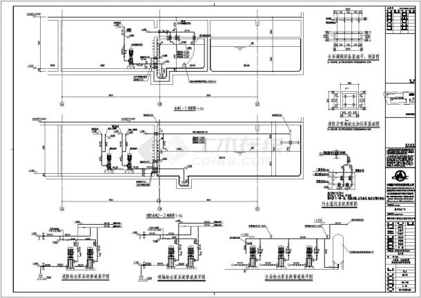 某地办公楼水泵房工程给排水CAD设计图-图二