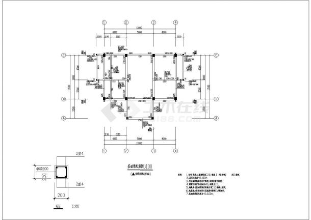 小型老年活动中心完整的CAD施工设计图纸-图二