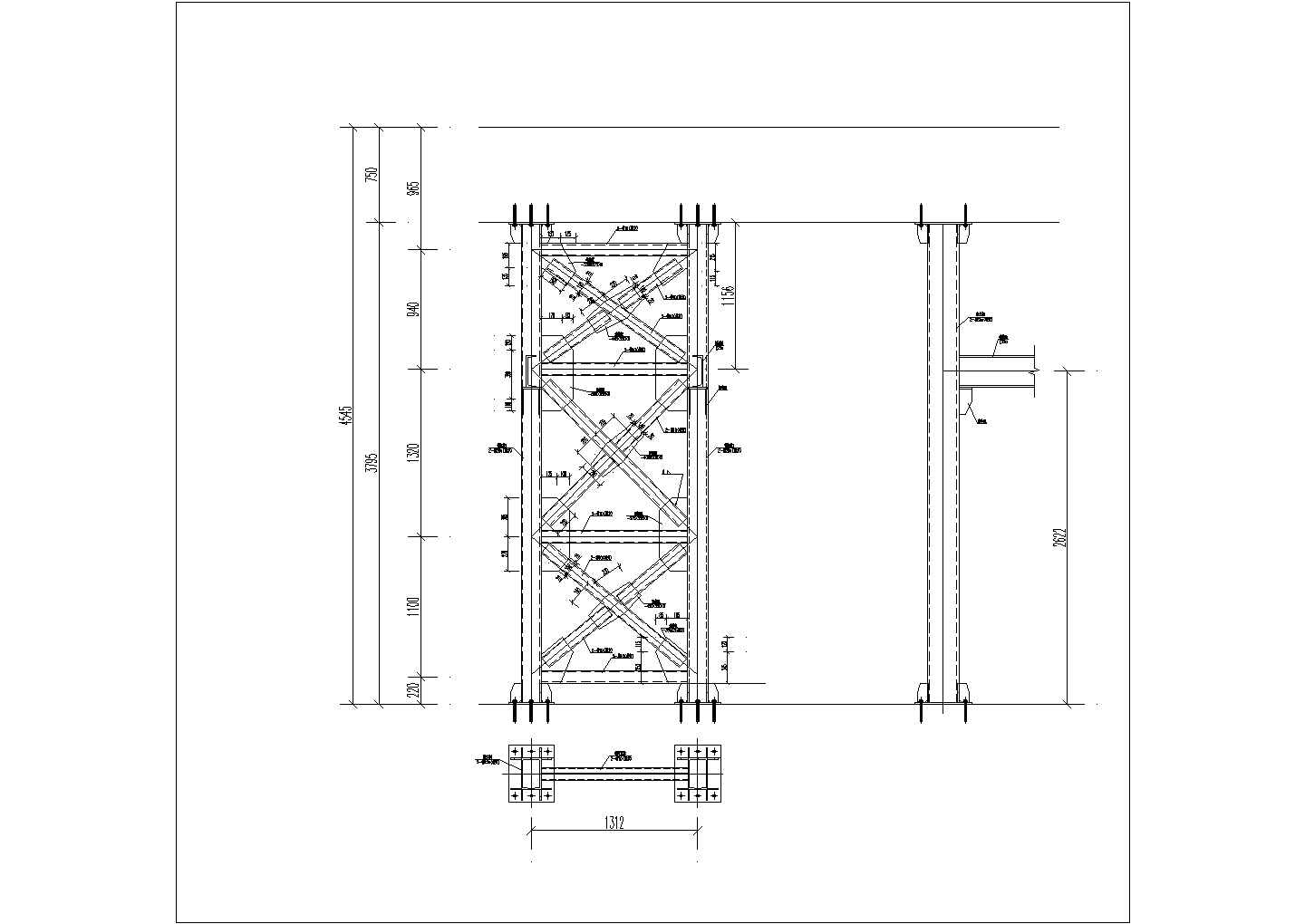 某地商场矩形回转钢结构楼梯设计图