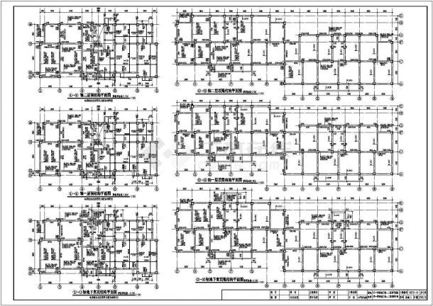 某地区六层住宅楼加半地下室结构设计施工图纸-图二