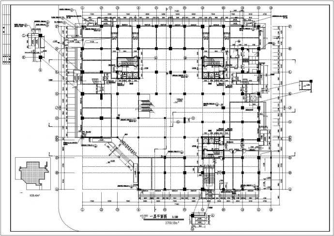 某地多层商场建筑施工图纸（共3张）_图1