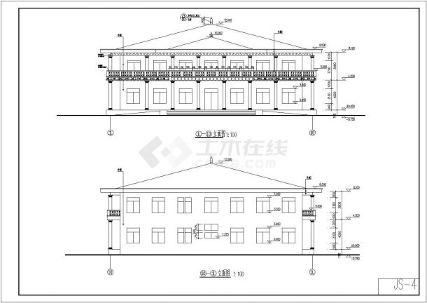 某地二层框架结构韩式别墅建筑设计施工图-图一