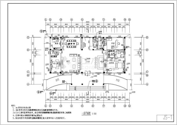 某地二层框架结构韩式别墅建筑设计施工图-图二