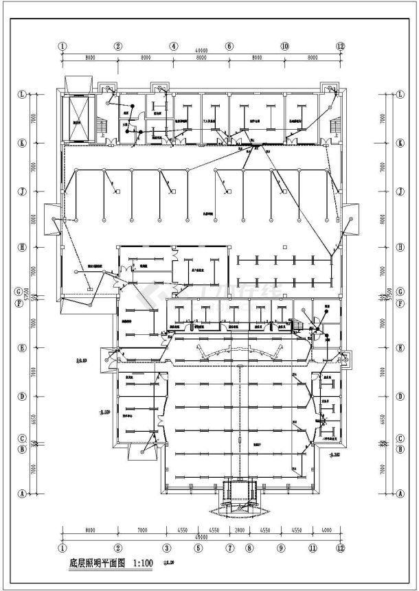 某品牌车4s店电气施工图全图设计-图一