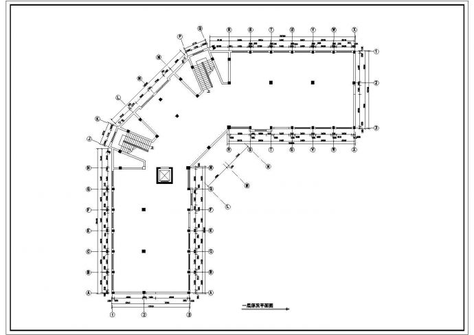 某地商业中心大楼办公楼装修CAD设计图_图1