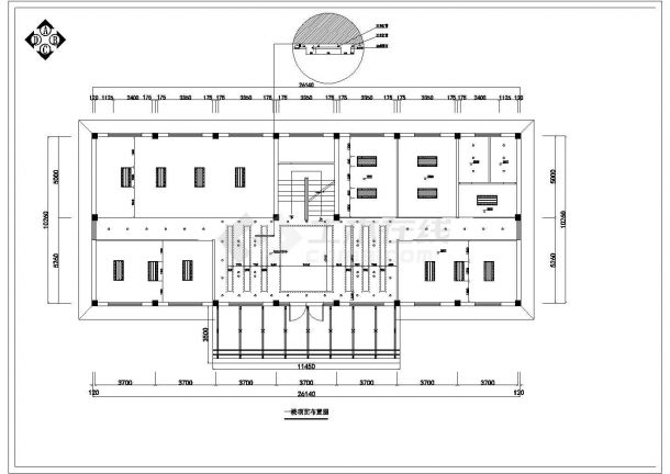 某市商业大楼办公室装修CAD设计图纸-图二