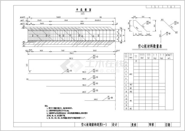 某地区10米跨空心板桥设计施工图纸-图二