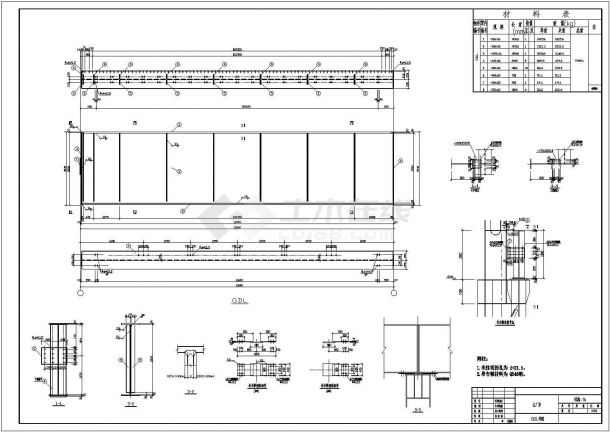 22米跨重钢厂房全套结构施工图纸-图一