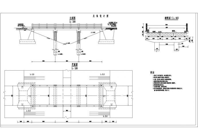 整套板桥施工的完整cad设计详图纸_图1