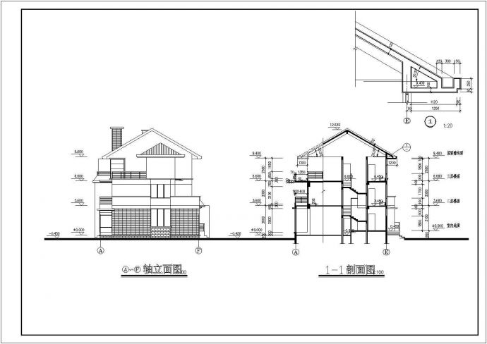 比较受欢迎的小型别墅施工建筑图纸_图1