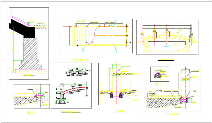 常见木拱桥的完整全套cad施工设计图纸_图1