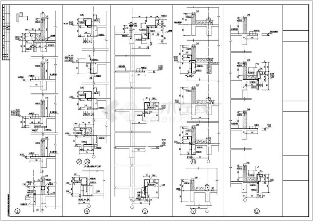 多种阳台、墙身、女儿墙造型节点结构配筋大样汇总-图一