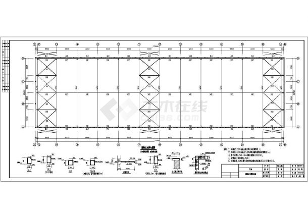 山东20m单跨单层轻型门式钢架厂房结构施工图-图二