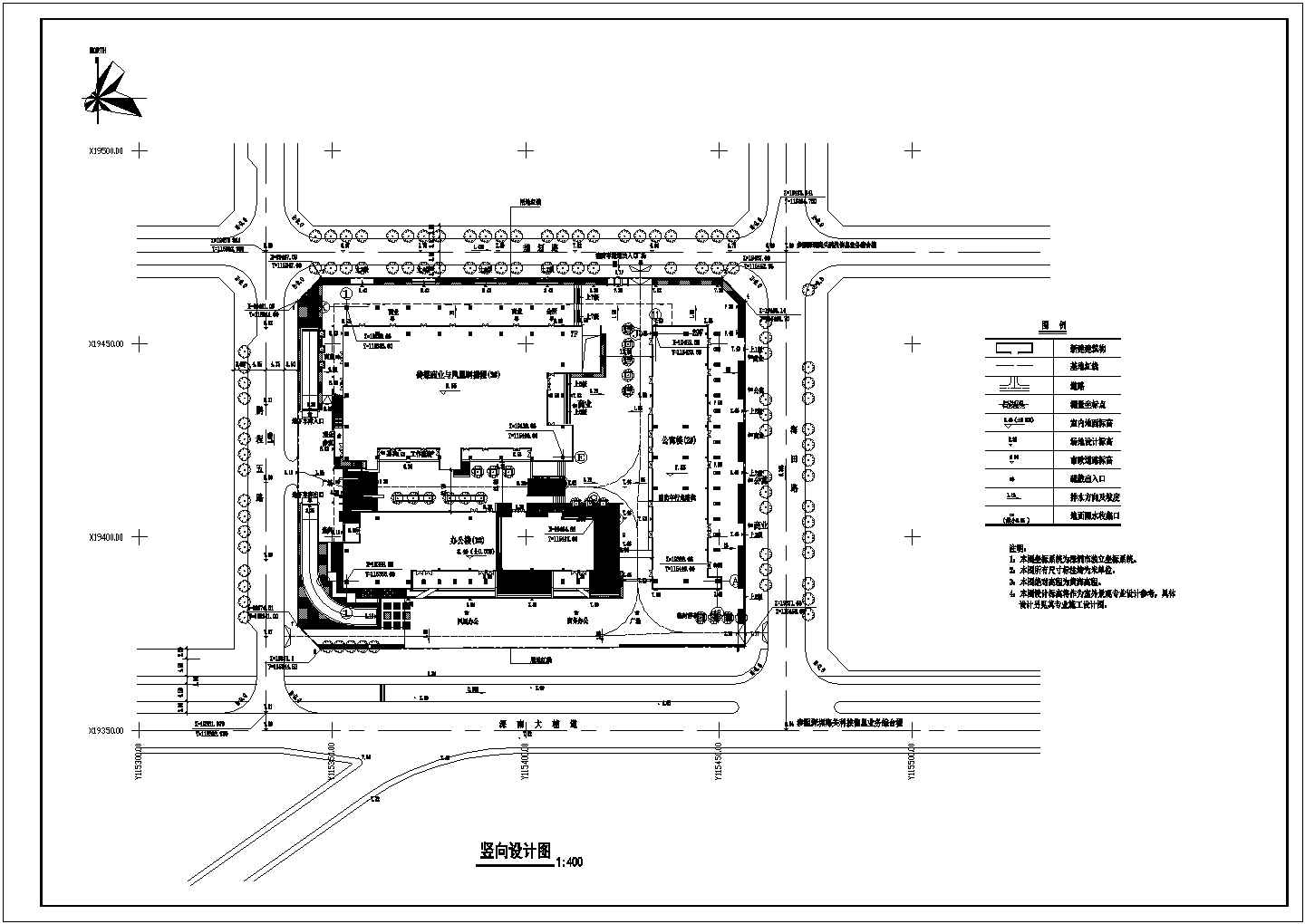 中国凤凰大厦建筑楼设计施工CAD平面图