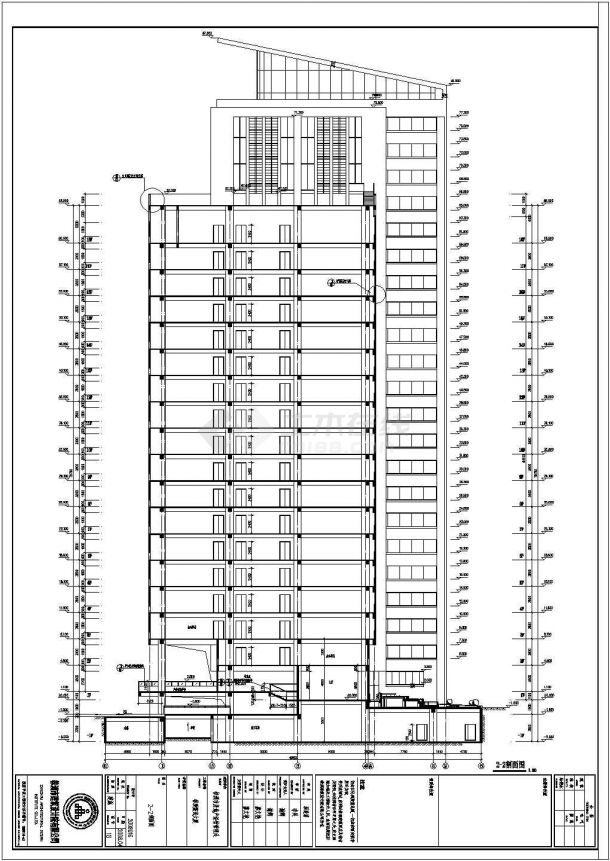某地22层框剪结构办公楼建筑设计施工图-图一