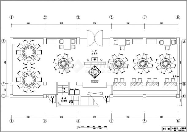 某地小菜馆装修CAD设计施工图纸-图一