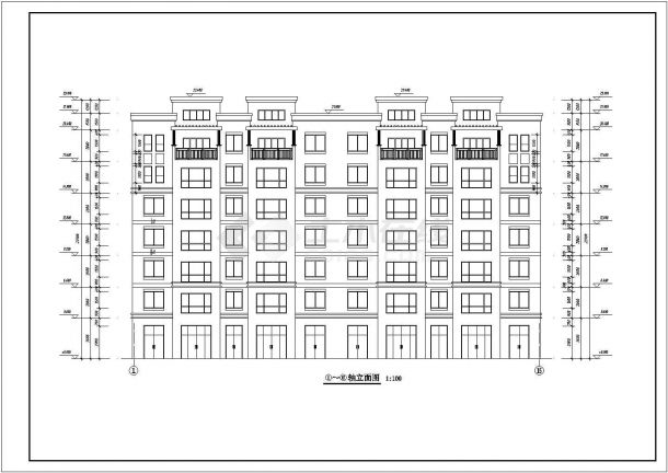 云阳县宝坪镇某七层楼住宅建筑设计施工图-图一