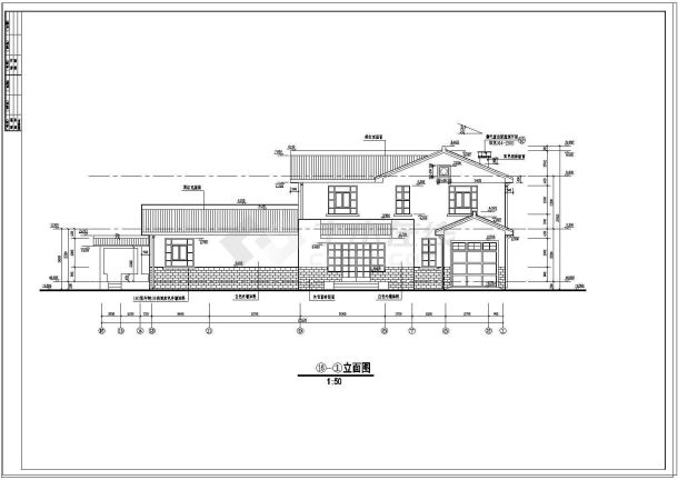比较齐全的中国古典别墅施工建筑图（含设计说明）-图二