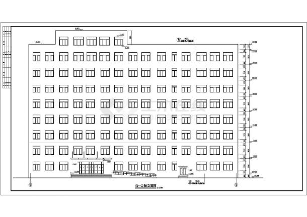 某地8层框架结构教学楼建筑设计施工图-图二