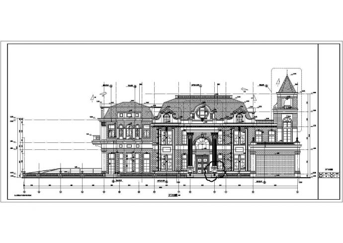 某地两层带阁楼豪华别墅建筑设计方案图_图1
