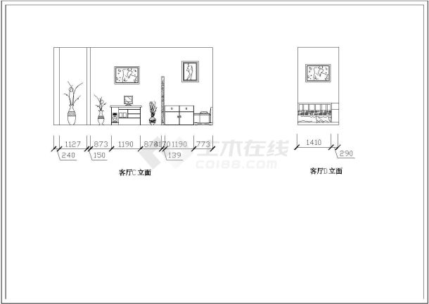 某地区单身公寓楼装修设计cad图-图二