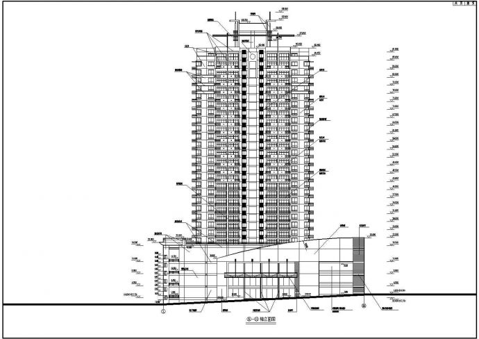 某高层商住大厦建筑施工设计CAD图_图1