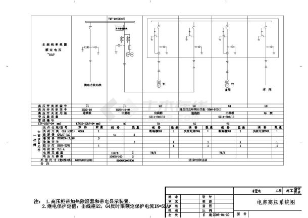 某地区10KV有载调变配电工程设计CAD施工图纸-图一