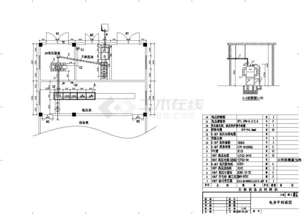 某地区10KV有载调变配电工程设计CAD施工图纸-图二