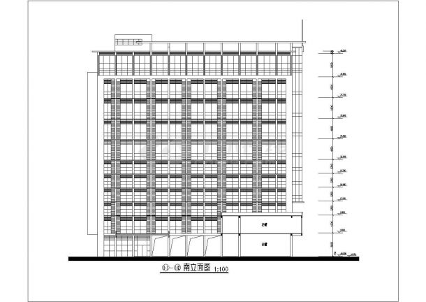 某地区高层酒店办公楼建筑设计CAD全套施工图-图一