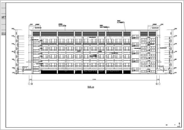 某地区四层中学综合办公楼建筑设计施工图-图二