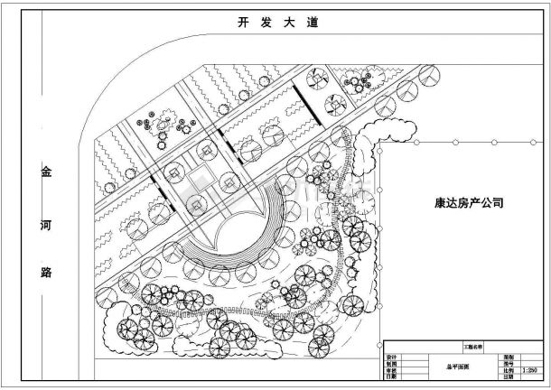 某地游园园林景观设计施工全套图纸-图一