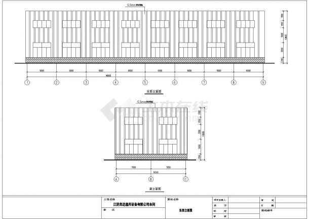 某地14.1米单跨单层轻型门式钢架厂房施工图-图一
