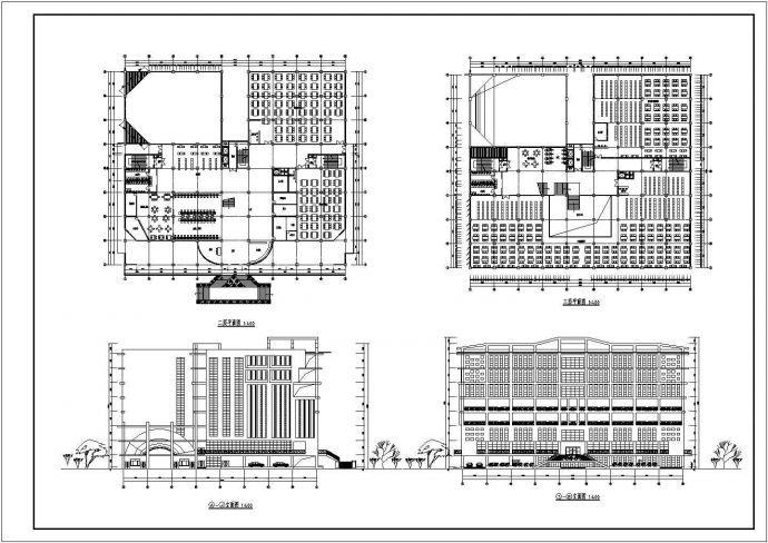 某地八层框架结构图书馆建筑设计方案图_图1