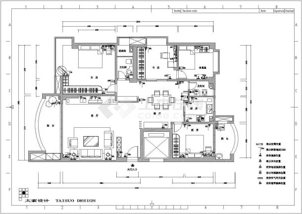 某地高层剪力墙住宅（四居室）室内装修设计施工图-图二