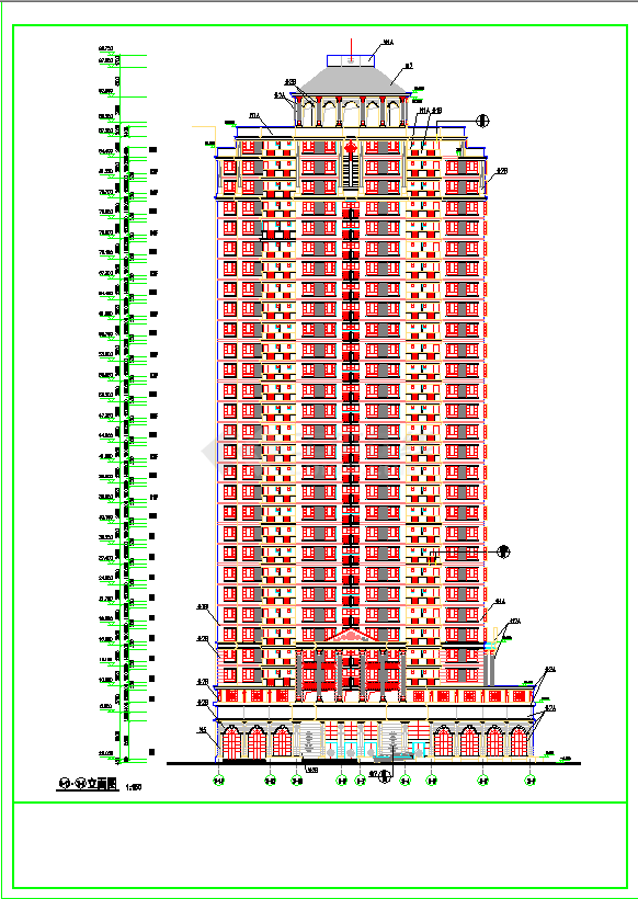 某高层综合楼建筑设计CAD全套施工图纸-图二