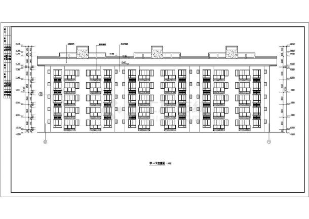 某学校五层框架结构教室公寓建筑设计施工图-图一