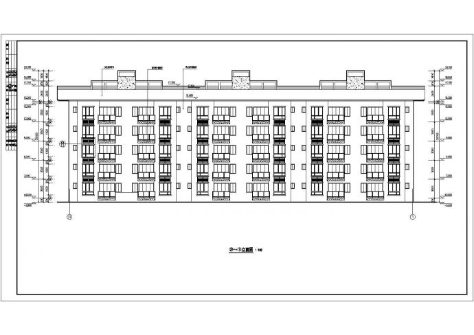 某学校五层框架结构教室公寓建筑设计施工图_图1