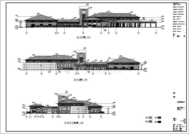 上海某单层框架结构会所建筑设计方案图-图一