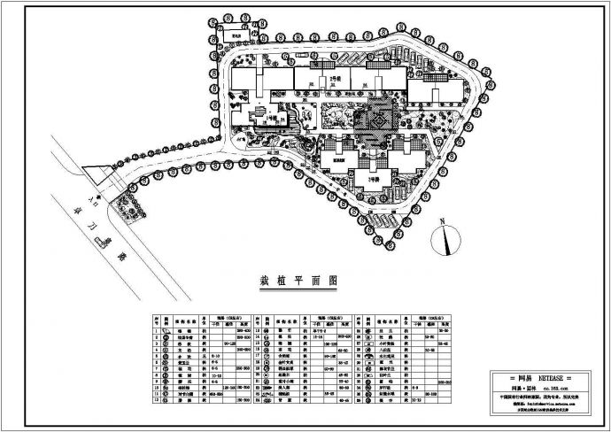 某地住宅小区环境景观系统规划设计方案图_图1