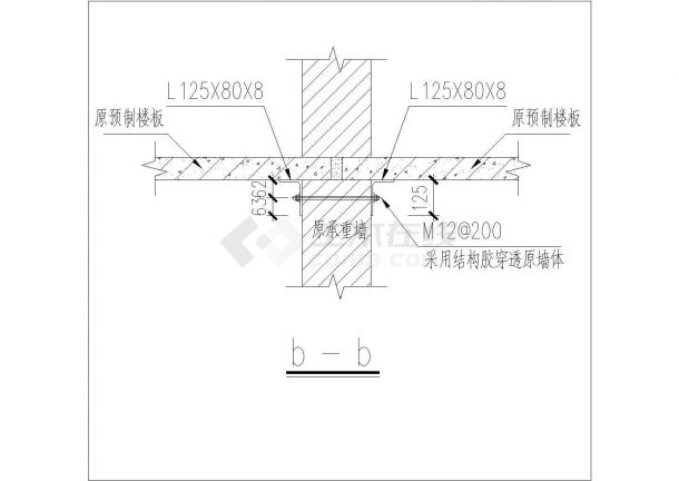 某工程预制板支座加固方法（角钢125*80*8）-图二