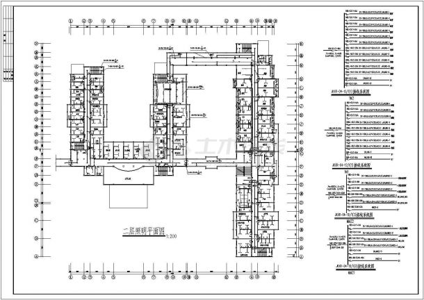 某医院综合楼电气设计方案CAD施工图-图二